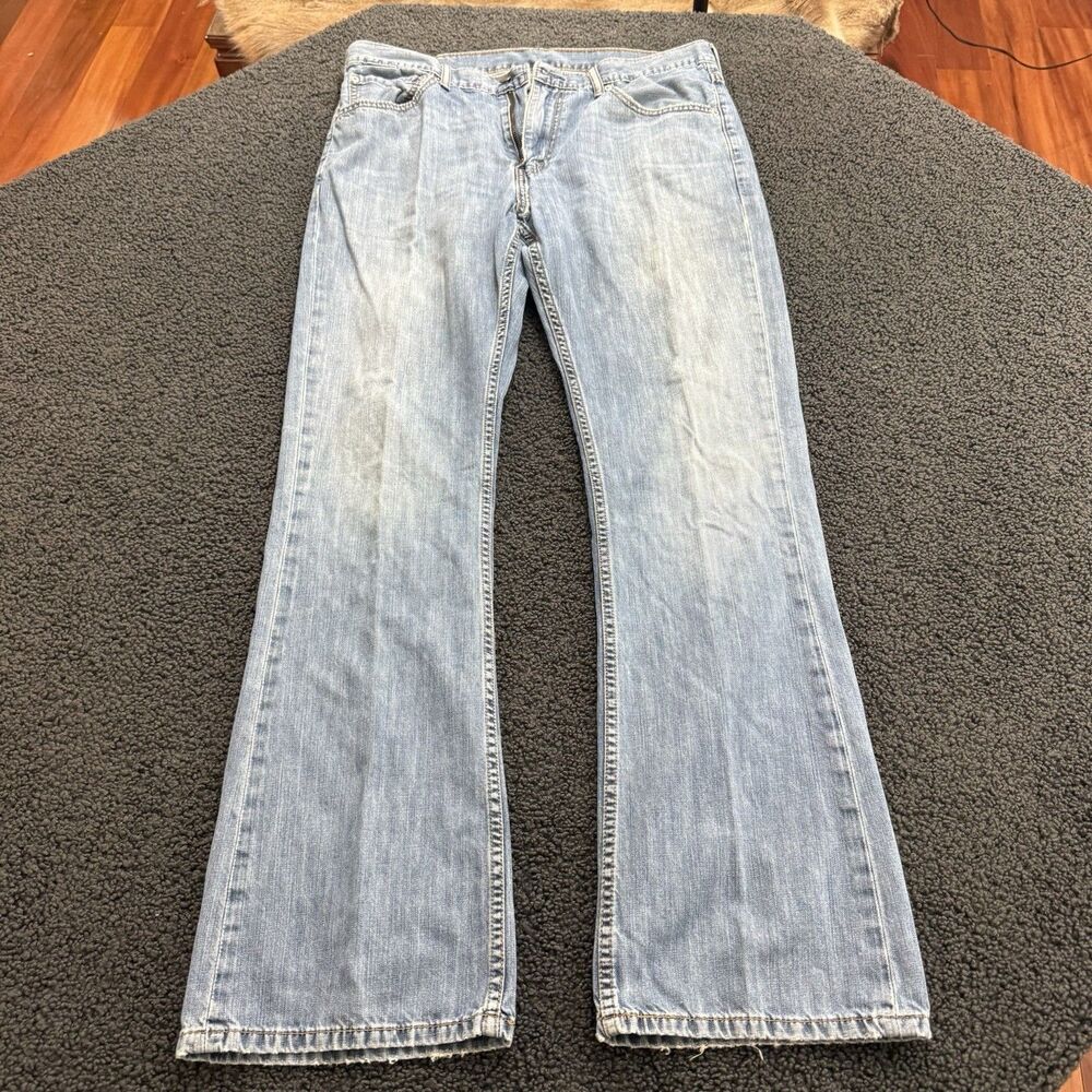 Levis 527 Jeans Mens 36x34 Blue Boot Cut Faded